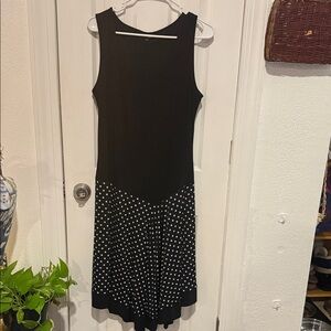 MSK Black and White Polka Dot Midi Dress